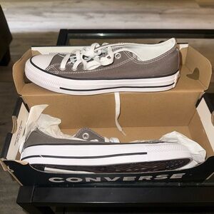 Converse Gray and White Low-Top Sneakers